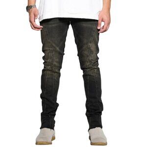 ANOM DENIM Cascade Gold/Black Wash Size 30 Skinny Fit Streetwear